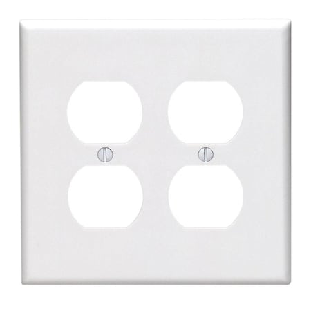 Leviton Leviton White 2 gang Thermoset Plastic Duplex Wall Plate 1 pk 80516-00W